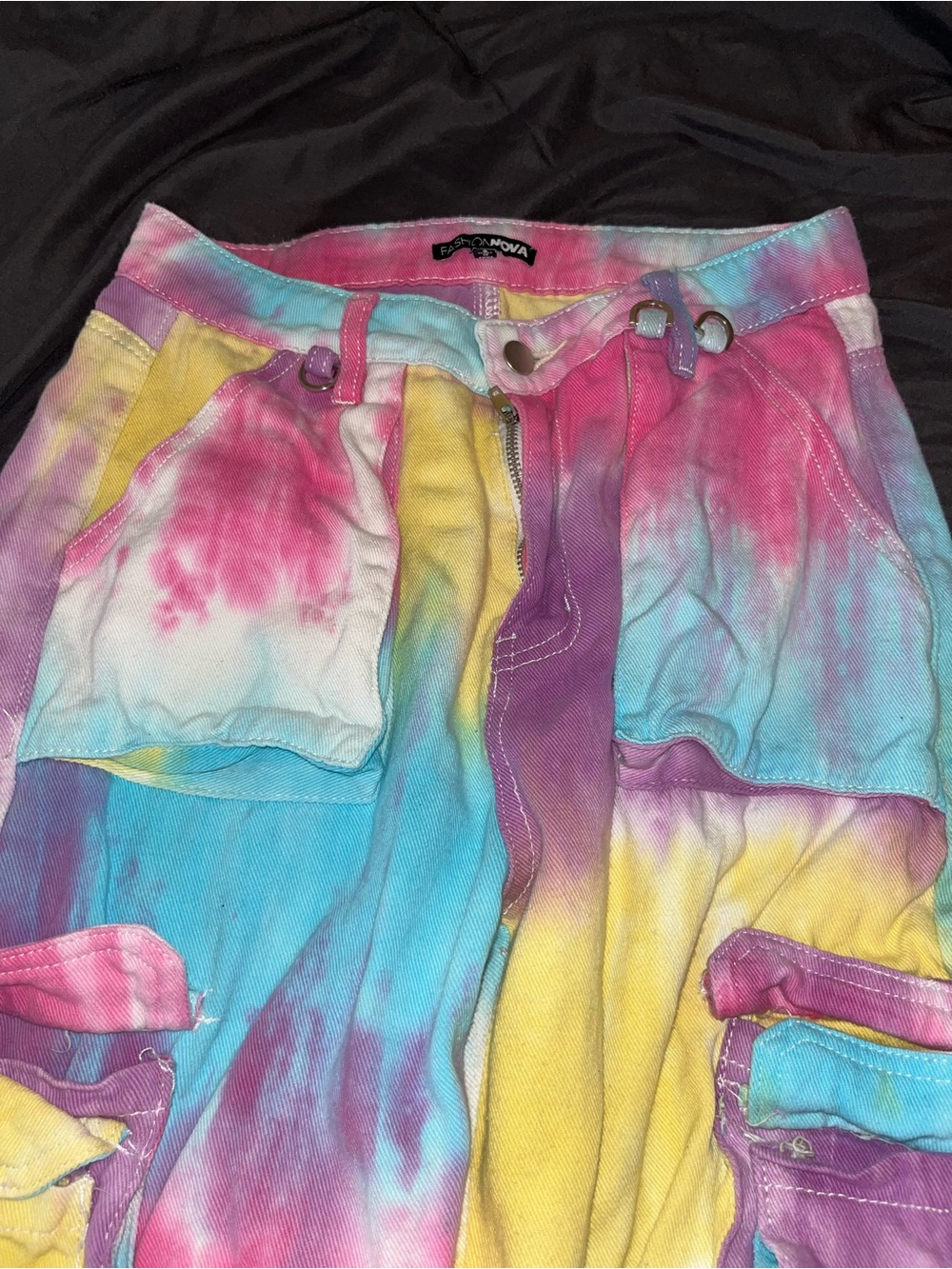 Fashion Nova Pastel Tie-Dye cargo pants